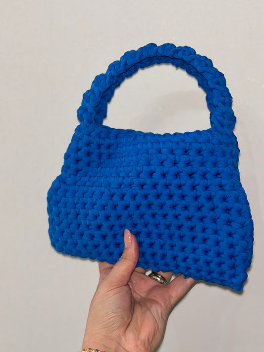 Borsa uncinetto blu